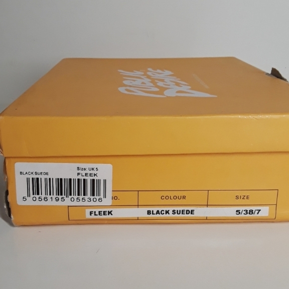 PUBLIC DESIRE Fleek Silver O Ring Zipper Black Faux Suede Ankle Boots 7 - Picture 12 of 13